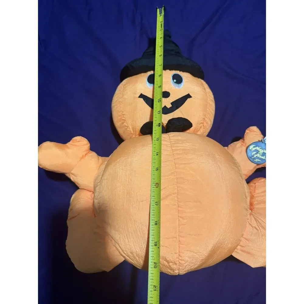 Vintage 1988 CHRISHA PLAYFUL PLUSH Pumpkin Halloween Nylon Stuffed Toy NWT